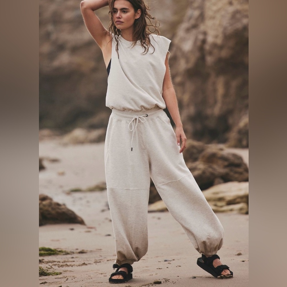 FP Movement by Free People Cream Jumpsuit